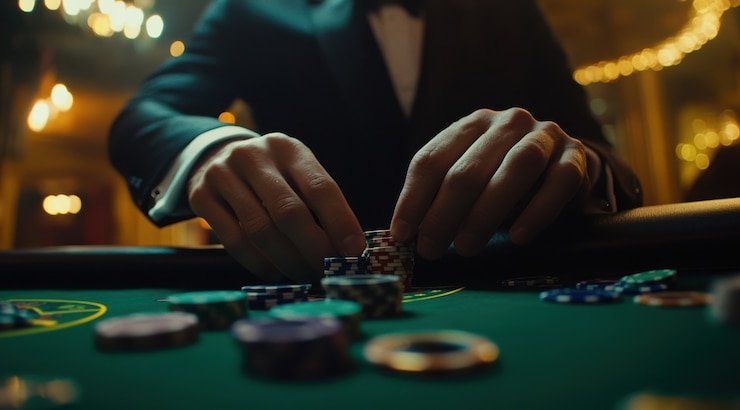 Seseorang bermain slot online di smartphone dengan nyaman sambil memantau waktu bermain